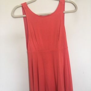 Lulu's low cut back pink skater dress